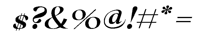 GlossyDisplay BoldExtendedItalic Font OTHER CHARS