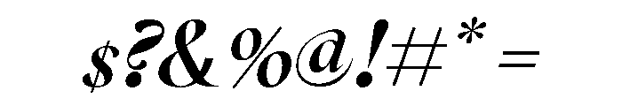 GlossyDisplay BoldItalic Font OTHER CHARS