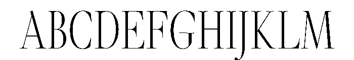 GlossyDisplay LightCondensed Font UPPERCASE