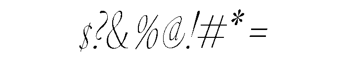 GlossyDisplay LightCondensedItalic Font OTHER CHARS