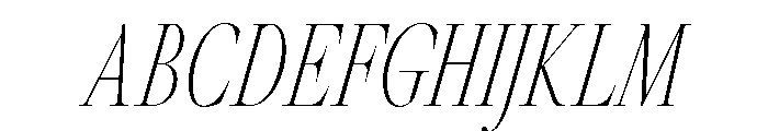 GlossyDisplay LightCondensedItalic Font UPPERCASE