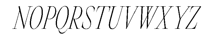 GlossyDisplay LightCondensedItalic Font UPPERCASE