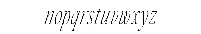 GlossyDisplay LightCondensedItalic Font LOWERCASE