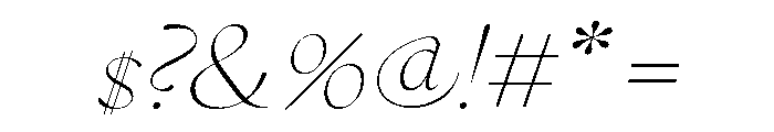 GlossyDisplay LightExtendedItalic Font OTHER CHARS