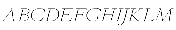 GlossyDisplay LightExtendedItalic Font UPPERCASE