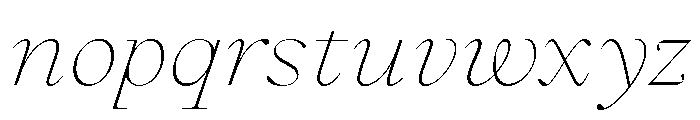 GlossyDisplay LightExtendedItalic Font LOWERCASE