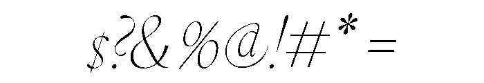 GlossyDisplay LightItalic Font OTHER CHARS