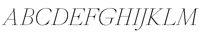 GlossyDisplay LightItalic Font UPPERCASE