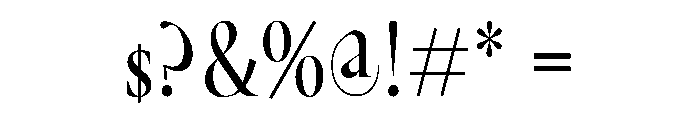 GlossyDisplay RegularCondensed Font OTHER CHARS