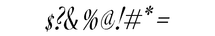 GlossyDisplay RegularCondensedItalic Font OTHER CHARS