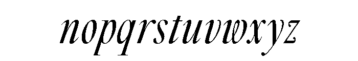 GlossyDisplay RegularCondensedItalic Font LOWERCASE