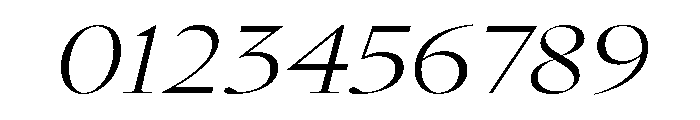 GlossyDisplay RegularExtendedItalic Font OTHER CHARS