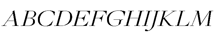 GlossyDisplay RegularExtendedItalic Font UPPERCASE