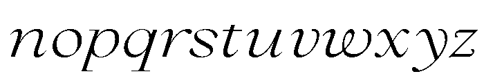 GlossyDisplay RegularExtendedItalic Font LOWERCASE