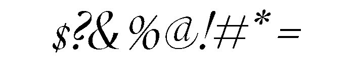 GlossyDisplay RegularItalic Font OTHER CHARS