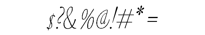 GlossyMagazine LightCondensedItalic Font OTHER CHARS