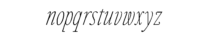 GlossyMagazine LightCondensedItalic Font LOWERCASE