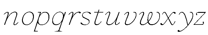 GlossyMagazine LightExtendedItalic Font LOWERCASE