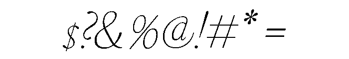 GlossyMagazine LightItalic Font OTHER CHARS