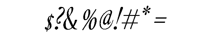 GlossyMagazine RegularCondensedItalic Font OTHER CHARS