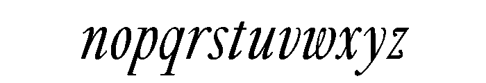 GlossyMagazine RegularCondensedItalic Font LOWERCASE
