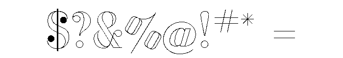 Glamour Hairline Engraved Font OTHER CHARS
