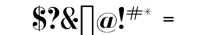 Glamour Medium Font OTHER CHARS
