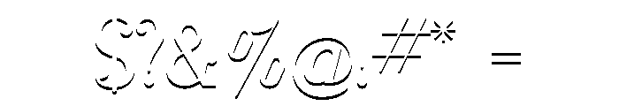 Glamour Shadow Font OTHER CHARS