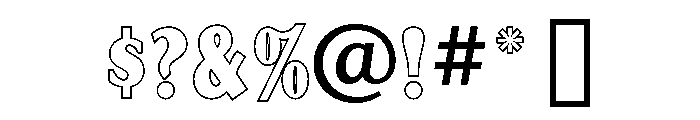 Globe Gothic Outline Font OTHER CHARS