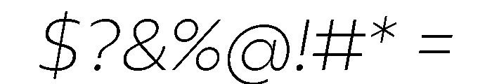Gluy Extra Light Italic Font OTHER CHARS