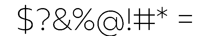 Gluy Extra Light Font OTHER CHARS