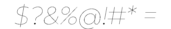 Gluy Hairline Italic Font OTHER CHARS
