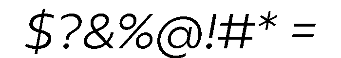 Gluy Light Italic Font OTHER CHARS