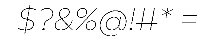 Gluy Thin Italic Font OTHER CHARS