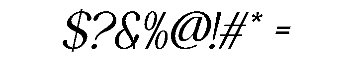 Gosera Italic Font OTHER CHARS