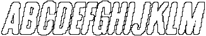 Godger Rounded Pixel Outline otf (400) Font UPPERCASE