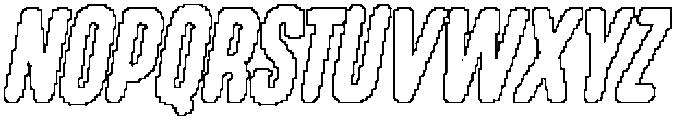 Godger Rounded Pixel Outline otf (400) Font UPPERCASE