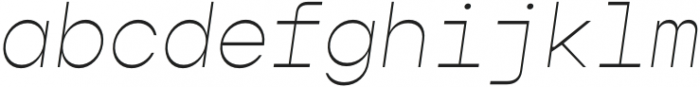 Gopher Mono Thin Italic otf (100) Font LOWERCASE