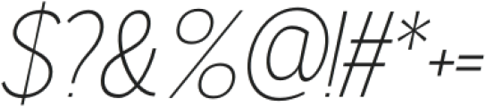 Gorga Sans Light Semi Expanded Italic otf (300) Font OTHER CHARS