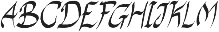 Gothy Black Brush Slant otf (900) Font UPPERCASE