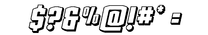 Gold Ingots 3D Italic Font OTHER CHARS
