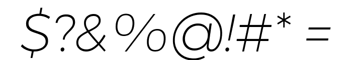 Gontserrat ExtraLight Italic Font OTHER CHARS