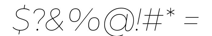 Gontserrat Thin Italic Font OTHER CHARS