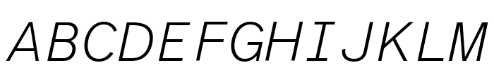 Atkinson Hyperlegible Mono 200italic Font UPPERCASE