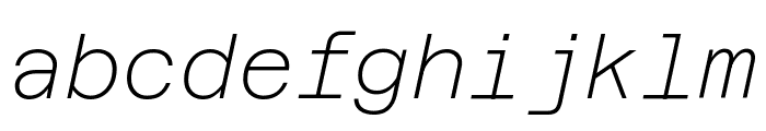 Azeret Mono 100italic Font LOWERCASE