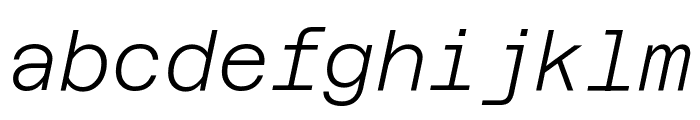 Azeret Mono 200italic Font LOWERCASE