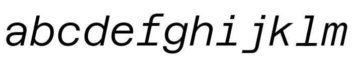 Azeret Mono 300italic Font LOWERCASE