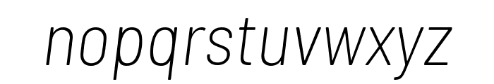 Barlow Semi Condensed 200italic Font LOWERCASE