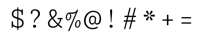Cutive Mono regular Font OTHER CHARS