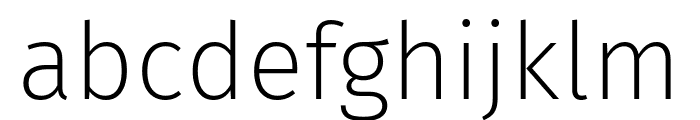 Fira Sans 200 Font LOWERCASE
